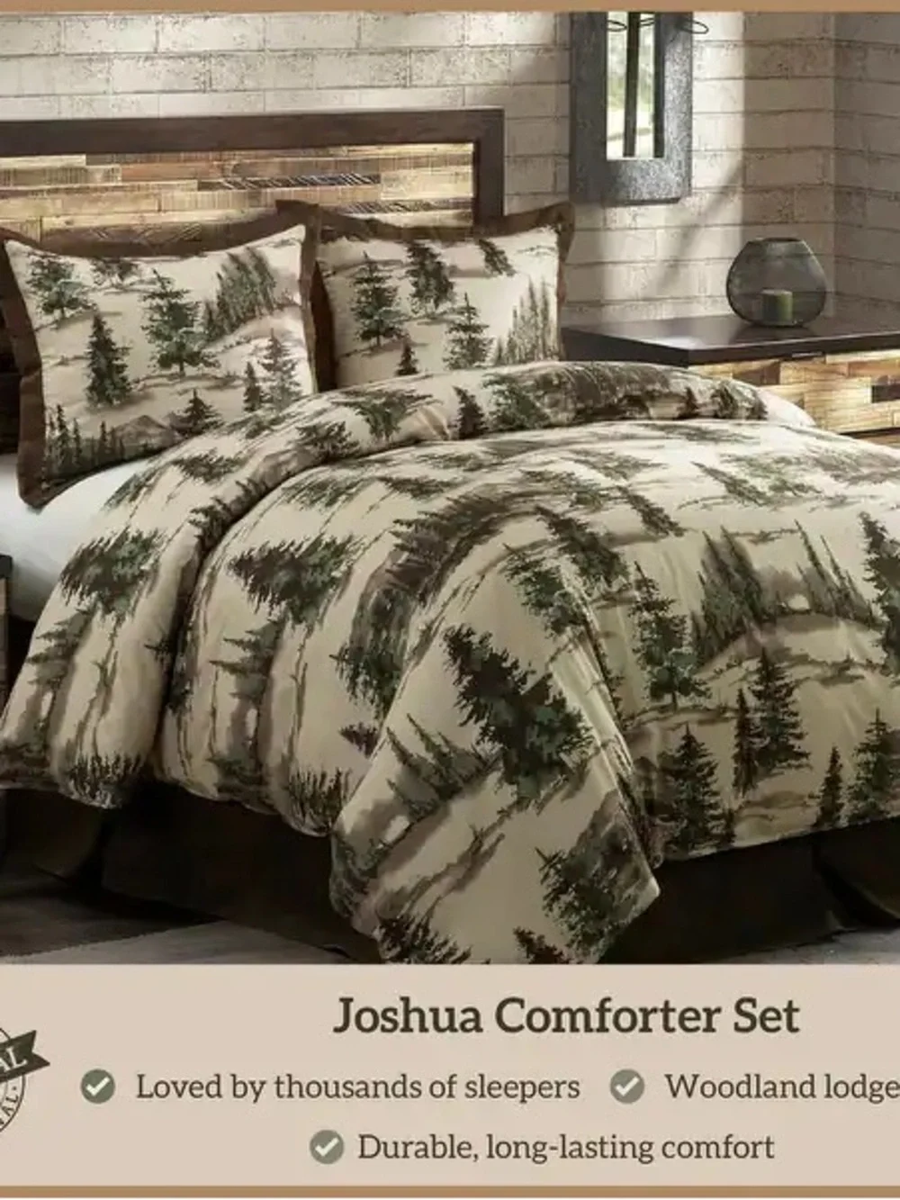 Paseo Road Joshua Pine Tree Print Western Lodge Rustic Cabin Cotton comforter